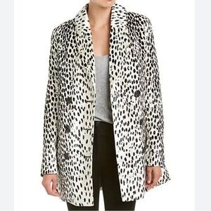 Free People Snow Leopard Faux Fur  Pea Coat